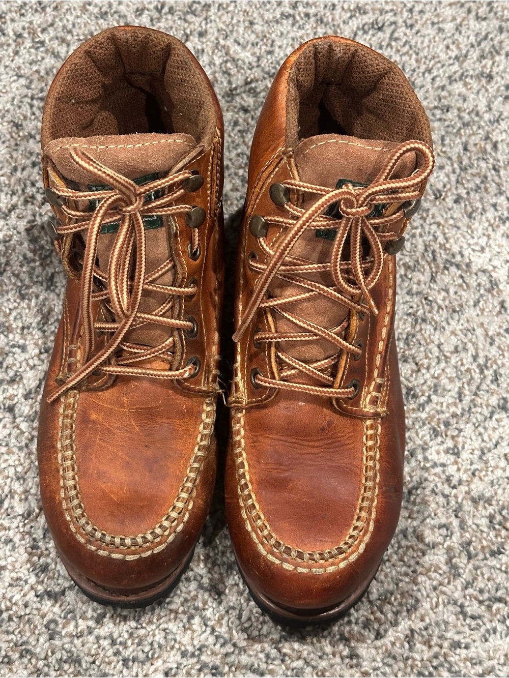 Men's Brown Leather Moc Toe Work Boots